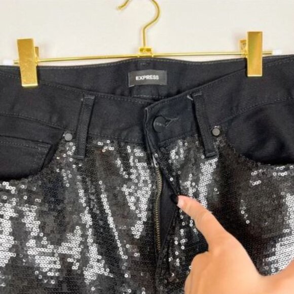 Express Straight Ankle Front High Waisted Ripped Jeans - Picture 8 of 13